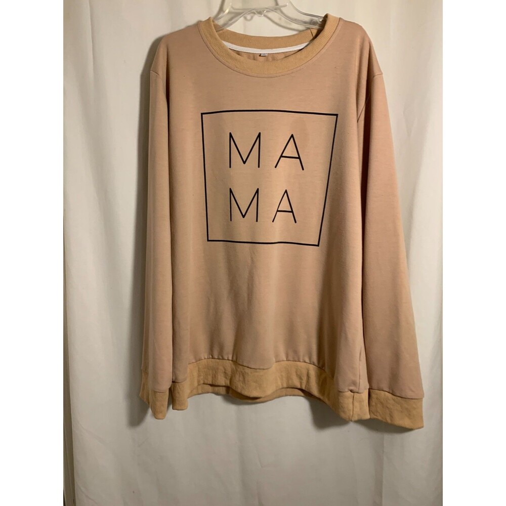 Mama Graphic Beige Sweatshirt XL